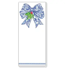 Rosanne Beck Collections Skinny Notepad Blue Chinoiserie Bow/Holly
