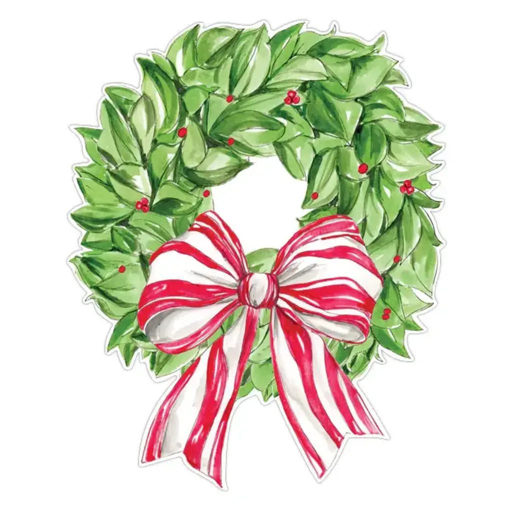 Rosanne Beck Collections Christmas wreath/red bow Die cut  Placemats