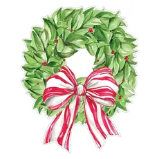 Rosanne Beck Collections Christmas wreath/red bow Die cut  Placemats