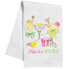Rosanne Beck Collections Kitchen Towel-Handpainted Tennis Cocktails Make it a Double