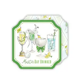 Rosanne Beck Collections Ticket Coaster-Handpainted Golf Cocktails Master Day Drinker