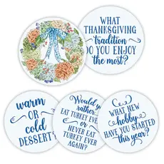 Rosanne Beck Collections Conversation Coaster-Handpainted Hydrangea Wreath w/Blue Bow