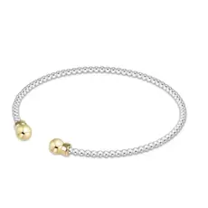 ENewton Design Classic Sterling Mixed Metal 2mm Bead Cuff- Gold