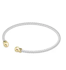 ENewton Design Classic Sterling Mixed Metal 2mm Bead Cuff- Gold