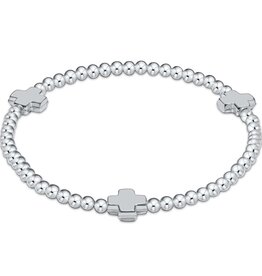 ENewton Design Signature Cross Sterling Pattern 3mm Bead Bracelet-Sterling