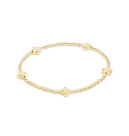 ENewton Design Signature Cross Small Gold Pattern 2mm Bracelet
