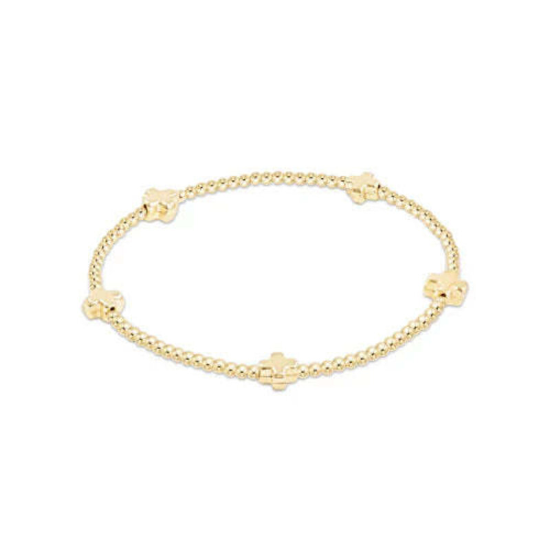 ENewton Design Signature Cross Small Gold Pattern 2mm Bracelet
