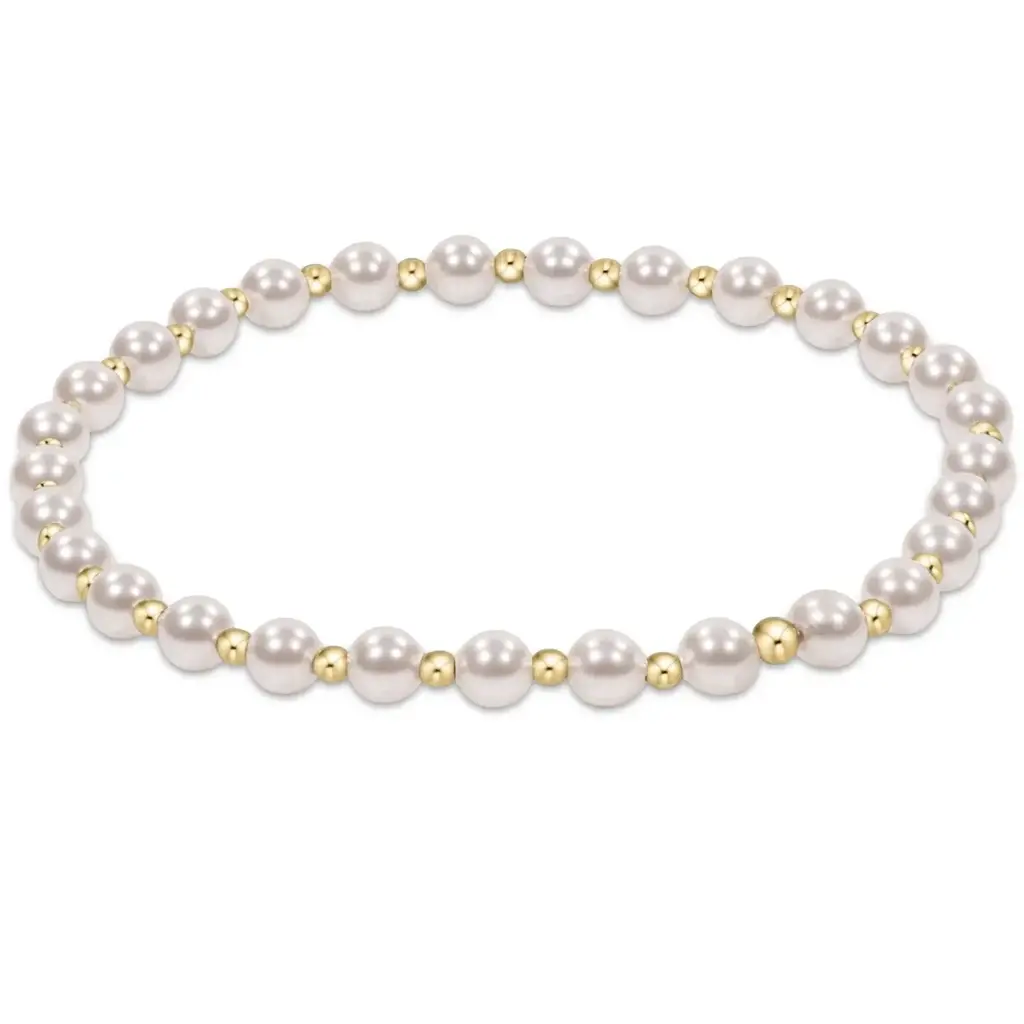 ENewton Design Extends - Classic Grateful Pattern 4MM Bead Bracelet - Pearl