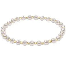 ENewton Design Extends - Classic Grateful Pattern 4MM Bead Bracelet - Pearl