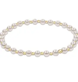ENewton Design Extends - Classic Grateful Pattern 4MM Bead Bracelet - Pearl