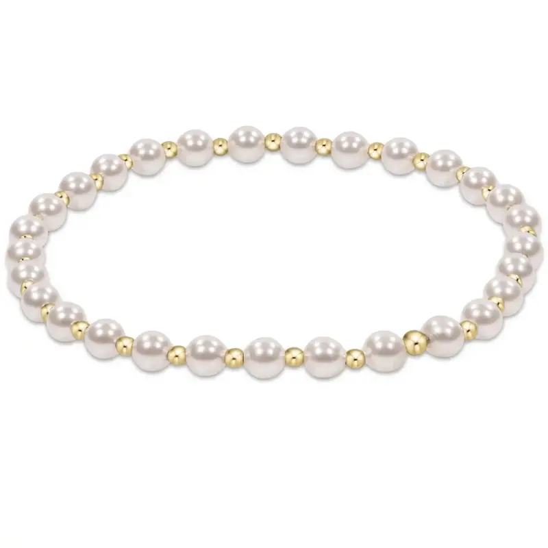 ENewton Design Extends - Classic Grateful Pattern 4MM Bead Bracelet - Pearl