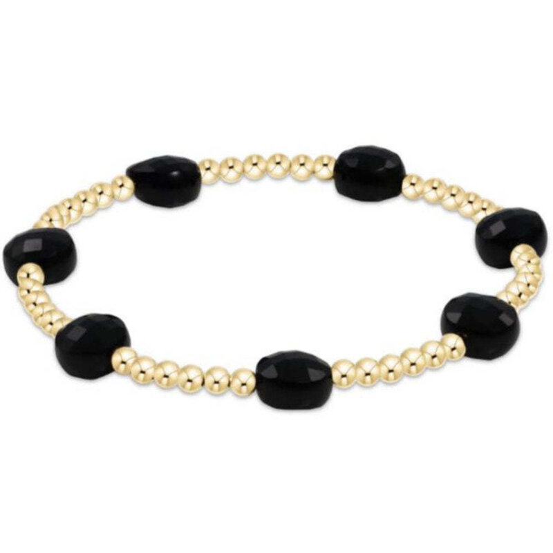 ENewton Design ENewton Extends - Admire Gold 3MM Bead Bracelet Faceted Onyx