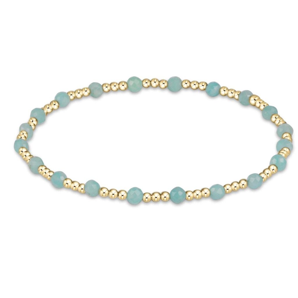ENewton Design Gemstone Gold Sincerity 3mm Bead Bracelet Amazonite