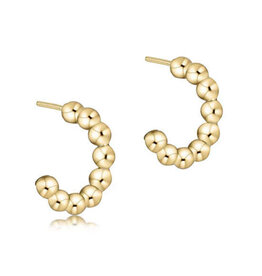 ENewton Design Beaded Simplicity 1" Post Hoop 4mm Gold