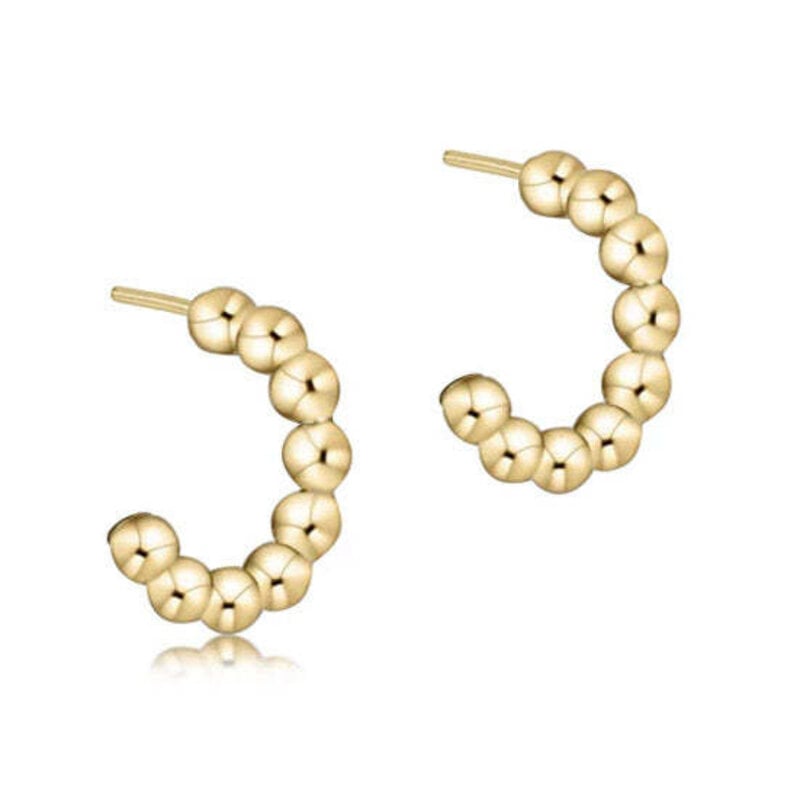 ENewton Design Beaded Simplicity 1" Post Hoop 4mm Gold