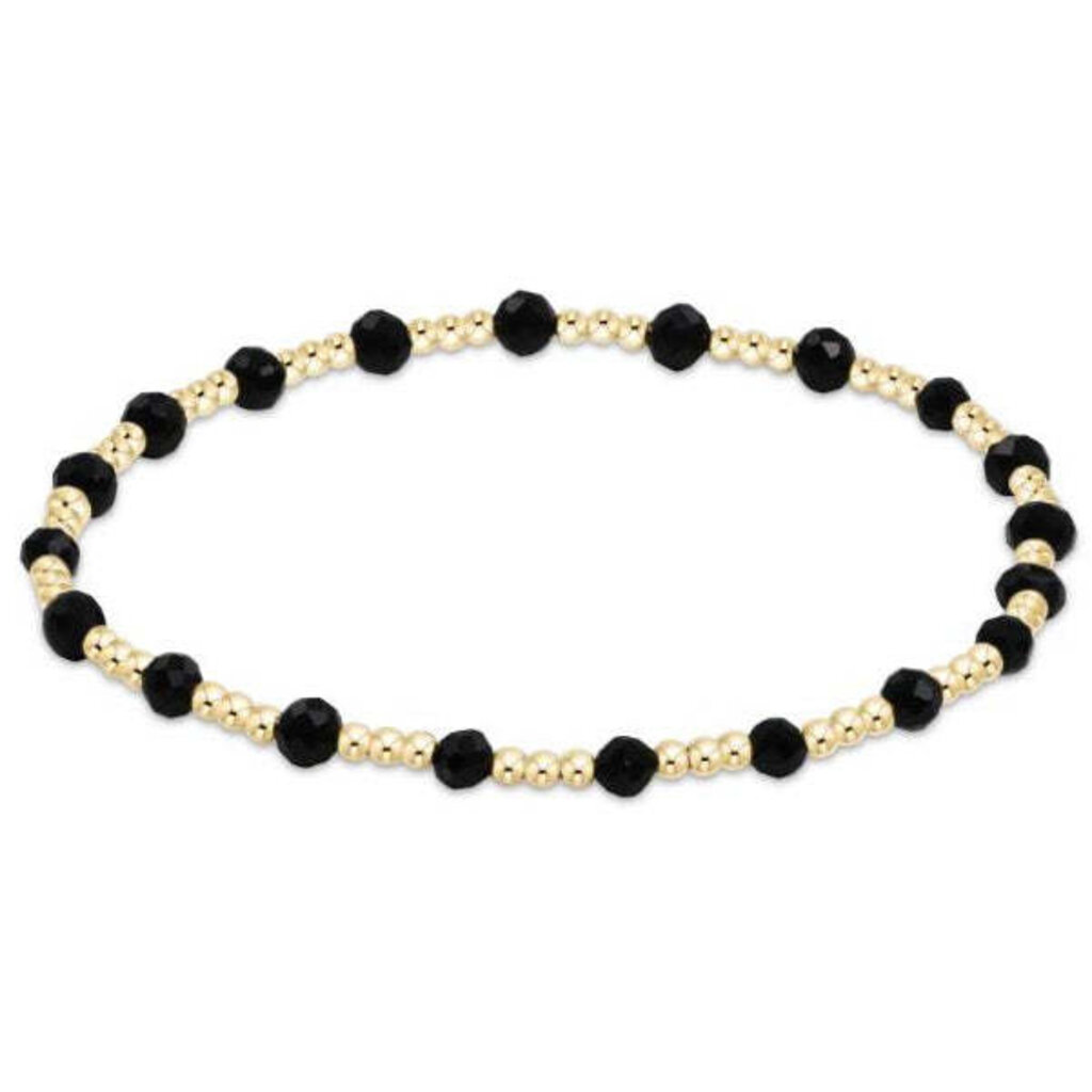 ENewton Design ENewton Extends - Gemstone Gold Sincerity Pattern 3MM Bead Bracelet - Faceted Onyx