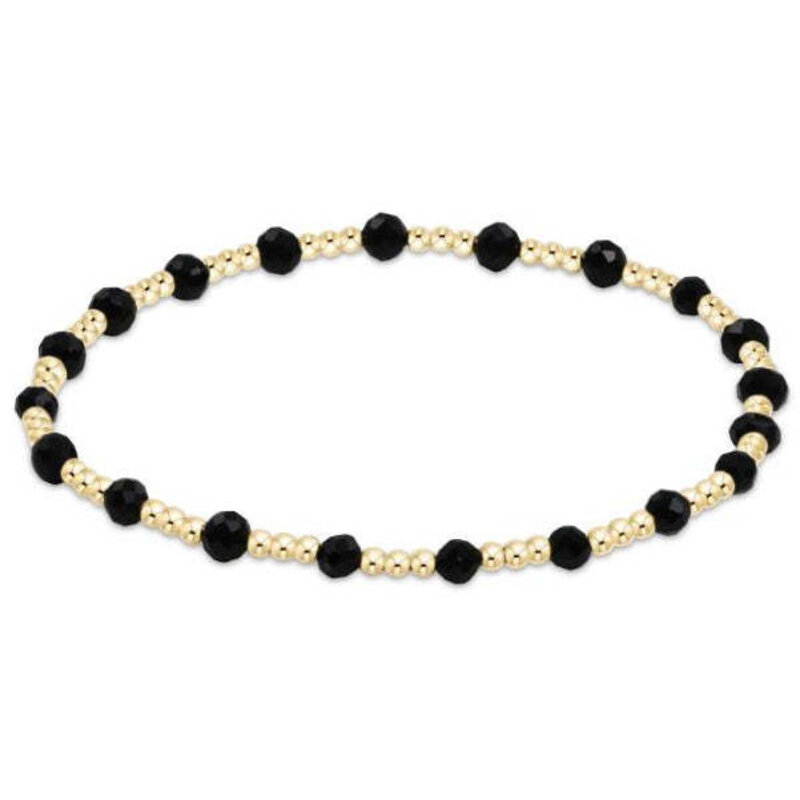 ENewton Design ENewton Extends - Gemstone Gold Sincerity Pattern 3MM Bead Bracelet - Faceted Onyx