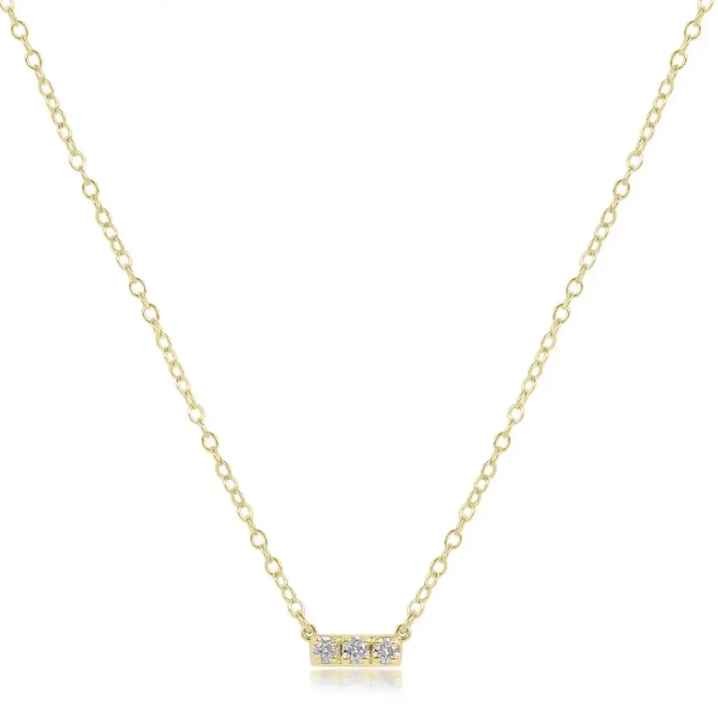 ENewton Design 14KT GOLD AND DIAMOND  SIGNIFICANCE BAR NECKLACE -  three
