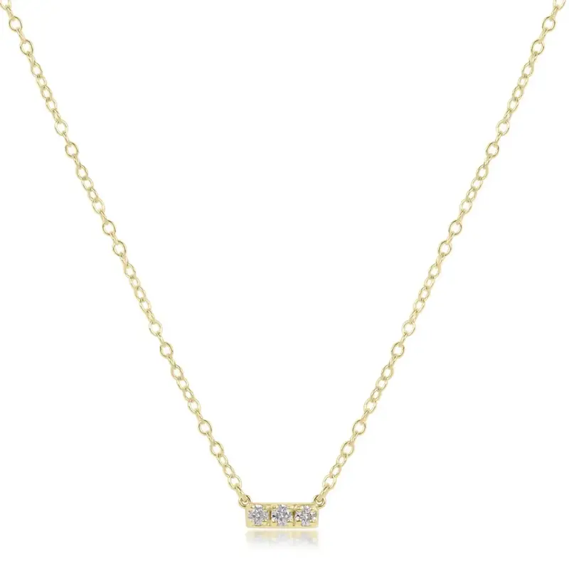 ENewton Design 14KT GOLD AND DIAMOND  SIGNIFICANCE BAR NECKLACE -  three