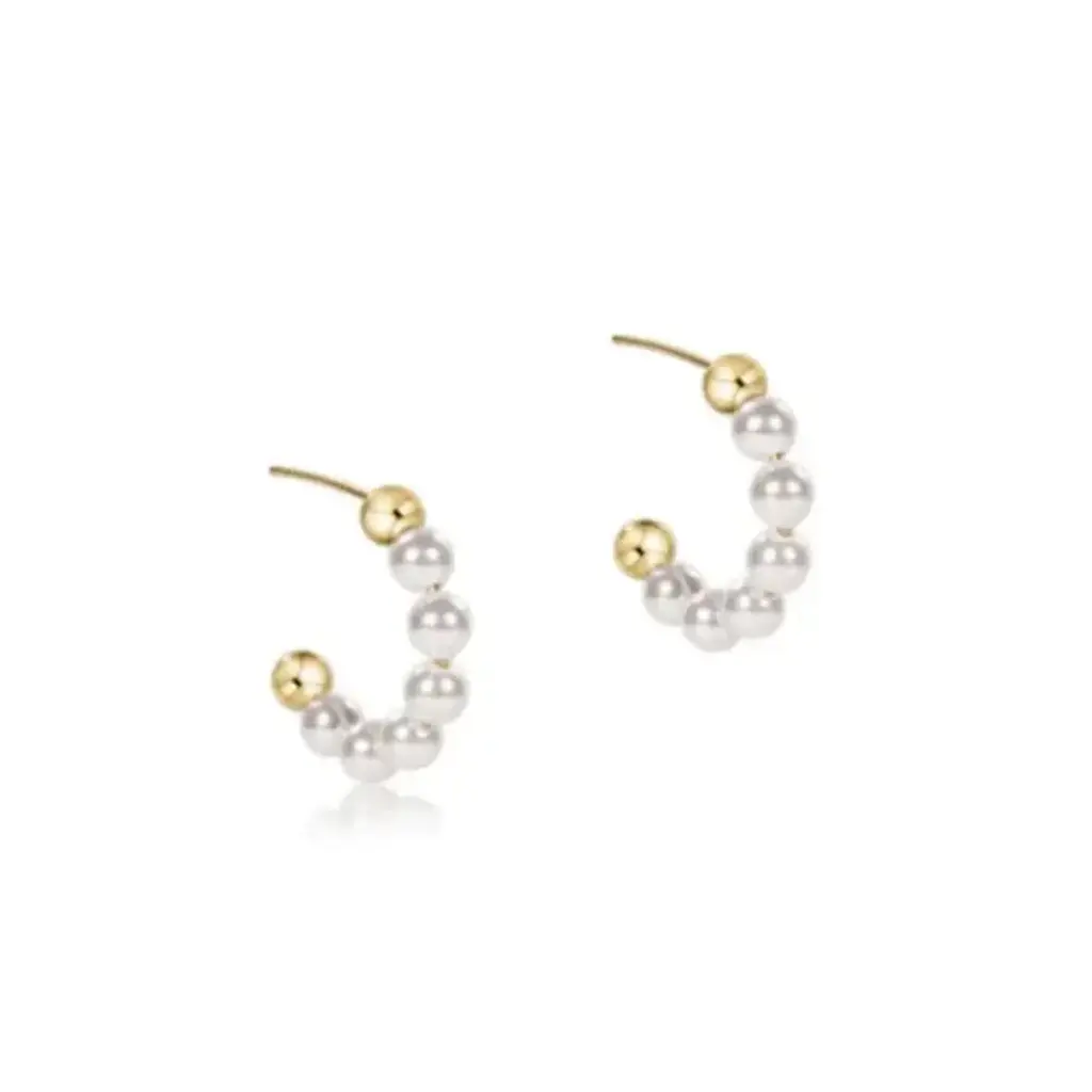 ENewton Design Classic Beaded 1" Hoop -  4mm Pearl