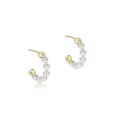 ENewton Design Classic Beaded 1" Hoop -  4mm Pearl