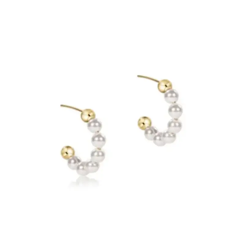 ENewton Design Classic Beaded 1" Hoop -  4mm Pearl