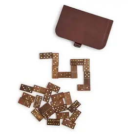 Chestnut Leather Domino Set