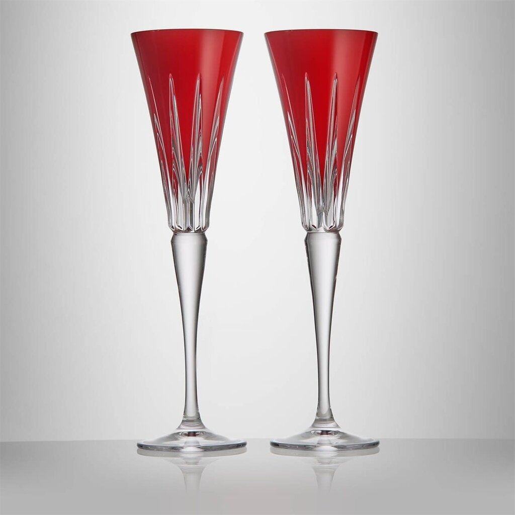 Waterford NEW YEAR Flutes Firework S/2 Red