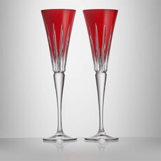 Waterford NEW YEAR Flutes Firework S/2 Red