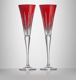 Waterford NEW YEAR Flutes Firework S/2 Red