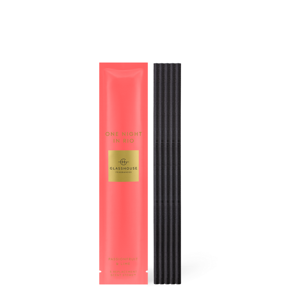 Glasshouse Fragrances 5 Replacement Scent Stems - ONE Night IN RIO