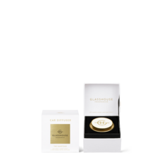 Glasshouse Fragrances Gold Car Diffuser with 1 Replacement Scent Disk