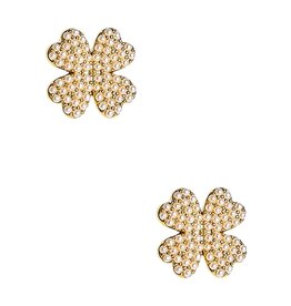 Kay Clover Stud Earrings – Gold & Pearl