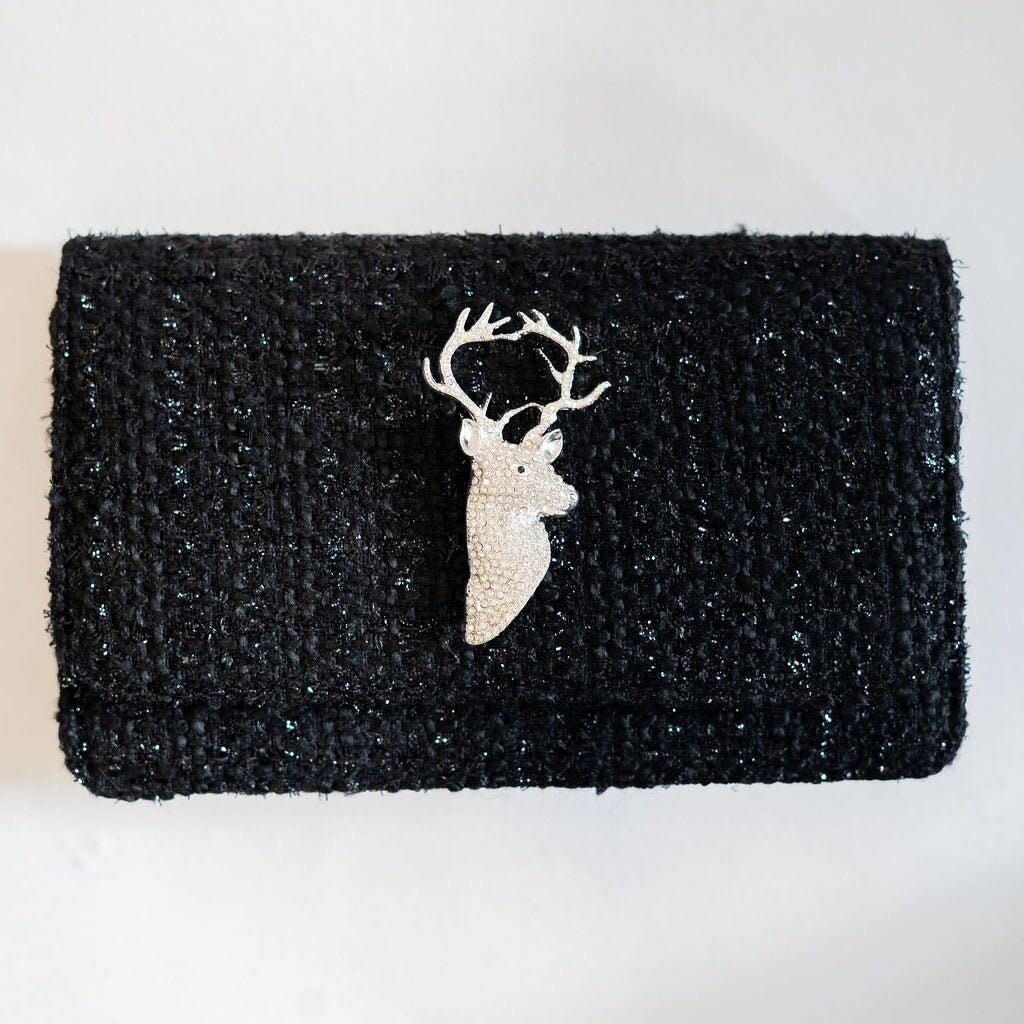 Lisi Lerch Black Coco Clutch with RS Buckle