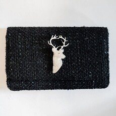 Lisi Lerch Black Coco Clutch with RS Buckle