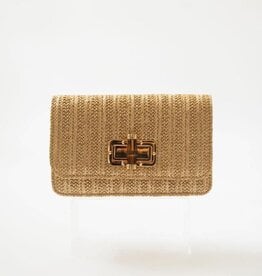Lisi Lerch Gold Lilly - Straw Clutch - Bamboo Toggle