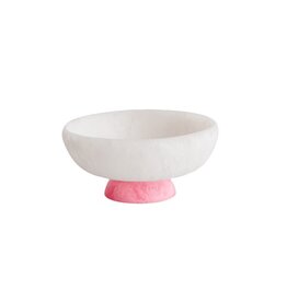 Beatriz Ball RESIN Sorbert Medium Round Bowl with Base (Coconut and Raspberry)