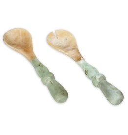 Beatriz Ball RESIN Giada Salad Servers (Jade Swirl)