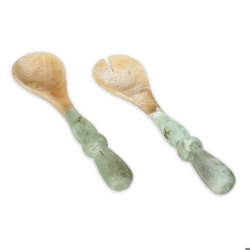 Beatriz Ball RESIN Giada Salad Servers (Jade Swirl)