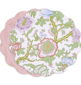 Beatriz Ball VIDA Blooms & Branches Reversible  Round Placemats s/4 (Pastel Pink & Blue)