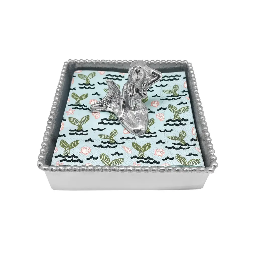 Mariposa Mermaid Beaded Napkin Box Set