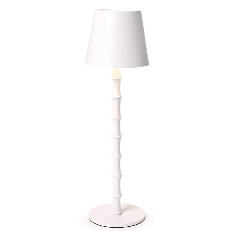 LED Cordless White Bamboo Lamp