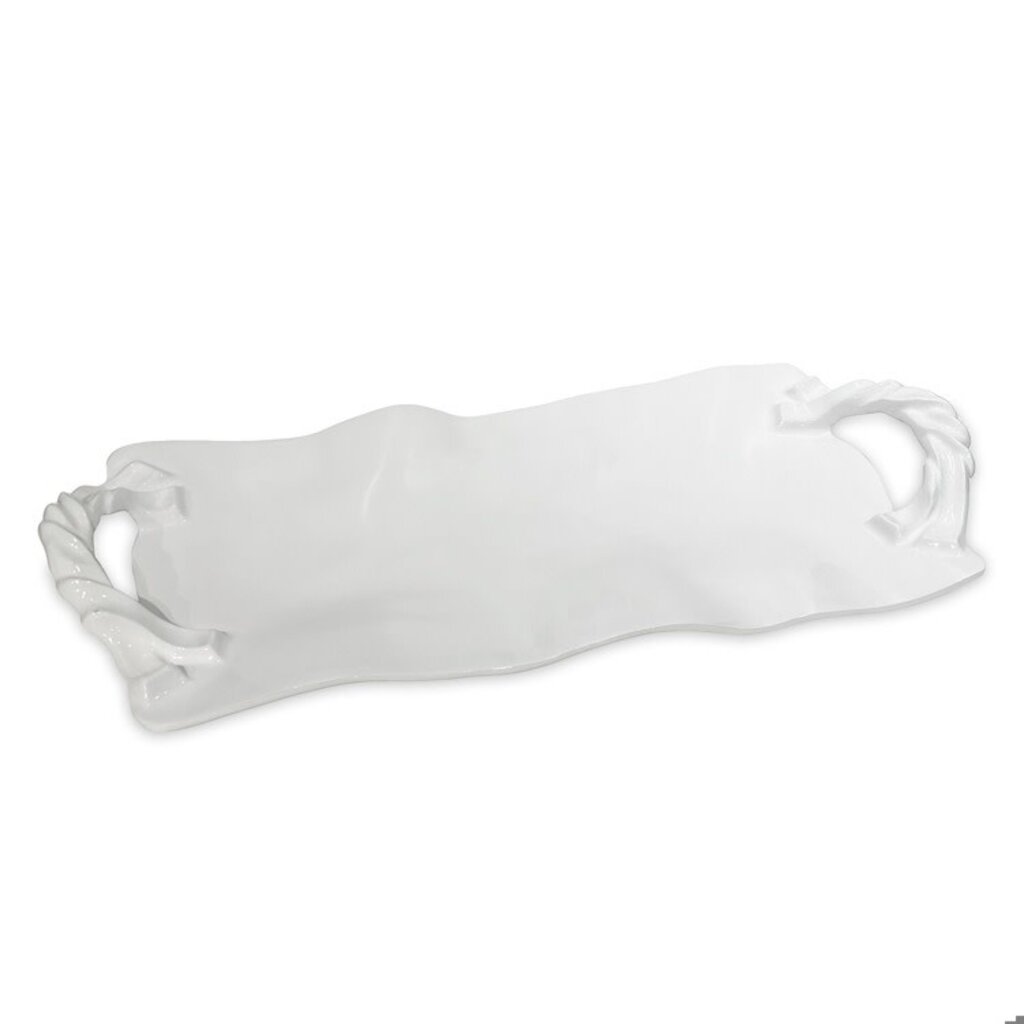 Beatriz Ball VIDA Sasha Long Rectangle Tray with Handles (White)