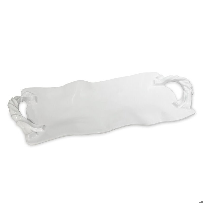 Beatriz Ball VIDA Sasha Long Rectangle Tray with Handles (White)