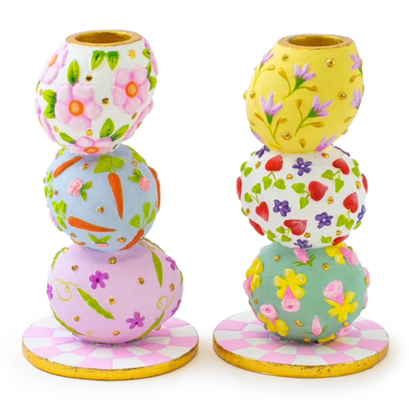 Mackenzie-Childs patience brewster egg candle holders, set of 2