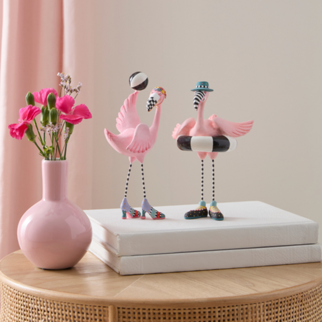 Mackenzie-Childs patience brewster sheila and sheldon flamingo figurines