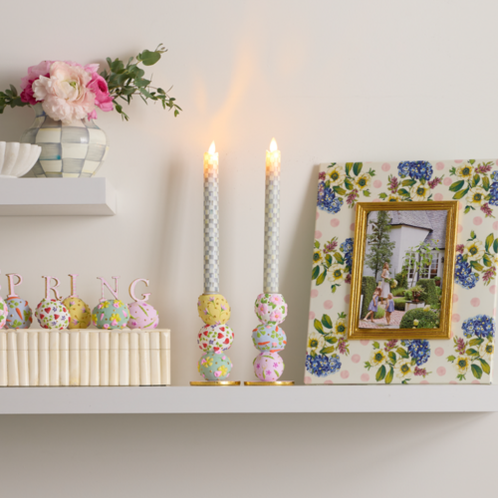 Mackenzie-Childs patience brewster egg candle holders, set of 2