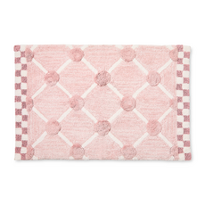 Mackenzie-Childs pink lattice & dot bath rug