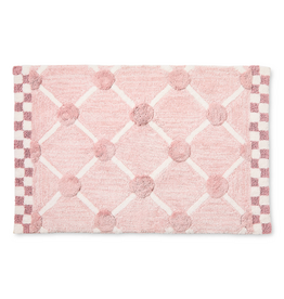 Mackenzie-Childs pink lattice & dot bath rug