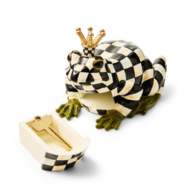 Mackenzie-Childs courtly check frog hide-a-key